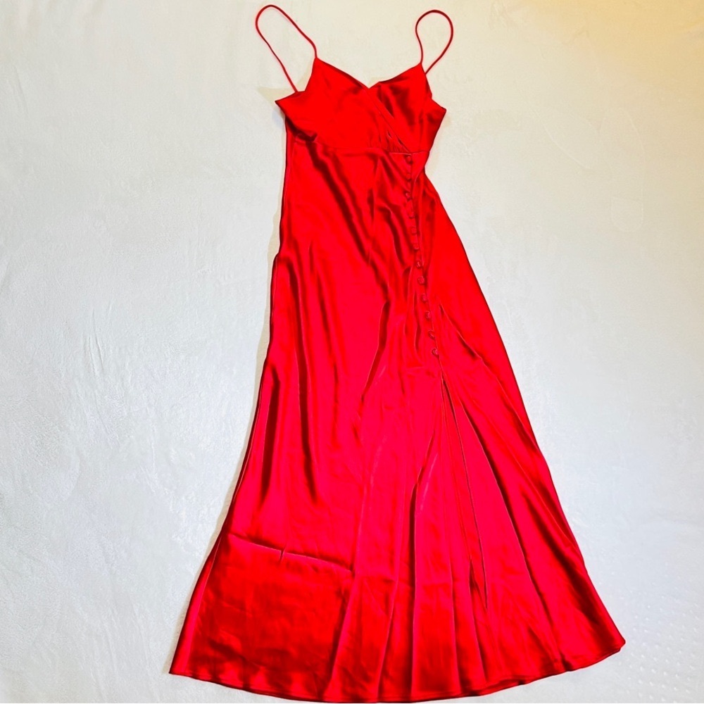 Elegant Red Spaghetti Strap Dress
